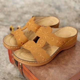 Avovi mujer Retro cuña sandalia confort bordado antideslizante sandalias al aire libre sandalias de playa (6)