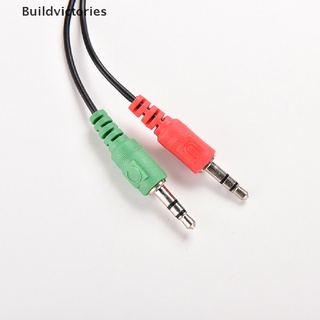 Bdvs mm hembra a 2 macho Dual Jack Plug Audio estéreo auriculares divisor de micrófono Cables MY (6)