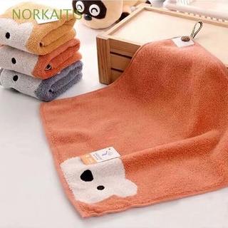 NORKAITIS Hangable Saliva Towels Bath Handkerchief Face Towel Cute Children Comfortable Cotton Cartoon Bear Soft Wipe Towels/Multicolor