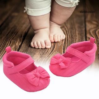Nice_niño zapatos de moño diseño transpirable Color sólido bebé caminar zapatos de lona para primavera (7)