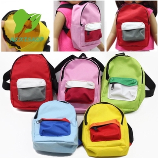 NEXTSHOP Fashion Mini Schoolbag juguetes casa juguetes accesorios muñeca mochila lindo regalos doble correas se adapta a 18 pulgadas/43 cm variedad de colores bolsa con cremallera/Multicolor