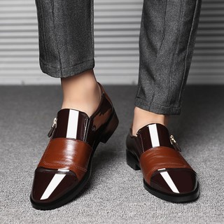 Zapatos De vestir De hombre De negocios De Moda Elegante zapatos De boda Formal Para hombre que se desliza Sobre la oficina zapatos Oxford Para hombre negro (5)