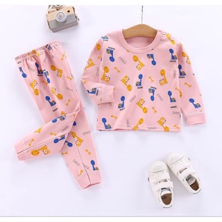 100% algodón 2 unids/Set niños pijamas traje de bebé niños niñas niños ropa de dormir Top+pantalones/Set (2)