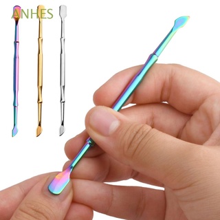 ANHES Portable Nail Art Files Pedicure Dead Skin Pusher Cuticle Pusher Stainless Steel Cuticle Remover Women Girls Nail cleaning tools Double Head Manicure Tools/Multicolor