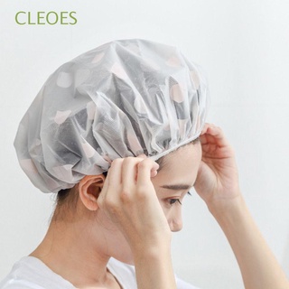 Cleoes 1pcs gorro de ducha impermeable cubierta del cabello sombrero EVA elástico femenino adulto Hotel productos de baño cubierta de cabeza/Multicolor