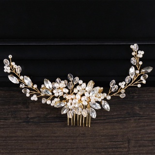 Super novia peine pelo Headwear perla tocado boda hecha a mano joyería elegante lujo (4)