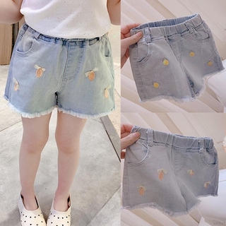simba niñas estilo coreano occidental denim pantalones cortos de zanahoria piña impresión suelta todo-partido pantalones de verano