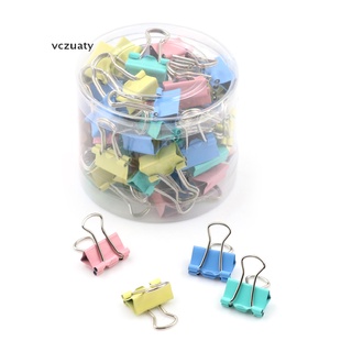Vczuaty 60Pcs 15mm Colorful Metal Binder Clips Note File Paper Clip Holder Office Supplies CL