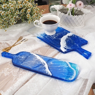 ☆Yola☆ Decoración del hogar posavasos moldes de bricolaje artesanías de silicona moldes de resina bandeja molde de fundición UV cristal epoxi joyería herramientas de la onda del océano (5)