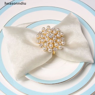 heasonndiu - anillo de servilleta de perlas blancas, con cuentas, anillo de servilleta de sake, cl (2)