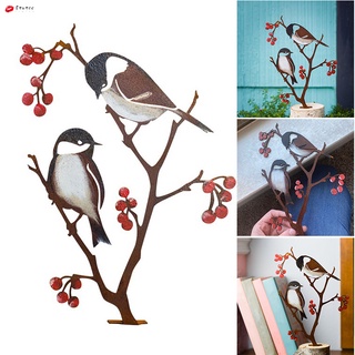 chickadees on branch silueta de hierro color metal arte hogar escritorio decoración