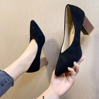 Zapatos de tacón alto primavera y otoño nuevos zapatos de oficina de payasos de chicas francesas Zapatos de mujer (5)