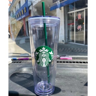 Starbucks vaso reutilizable de plástico con tapa y paja taza fría 2000