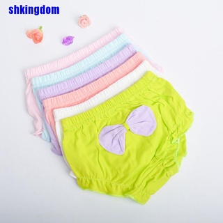 Shk niños 100% algodón ropa interior bragas niñas bebé bebé lindo arco grande pantalones cortos (9)