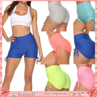 byd_pantalones cortos con cordón de color sólido para mujer/entrenamiento/entrenamiento/correr/fitness/minipants