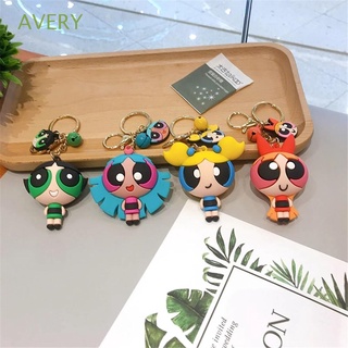 AVERY Portable Cartoon Keychains Special Key Holder Anime Powerpuff Girl Jewelry Accessories Cute Creative Bag Pendant Gift Car Pendant Fans Jewelry Girl Action Figure/Multicolor (1)