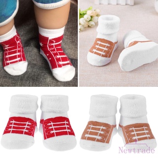Bolsas de rizo calcetines cálidos de algodón grueso recién nacido antideslizante lindo piso calcetines