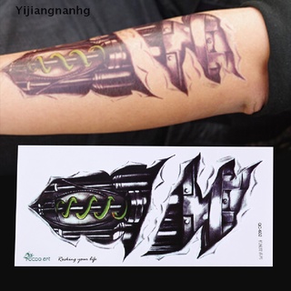 yijiangnanhg 3d impermeable robot brazo temporal tatuaje pegatinas arte corporal extraíble tatoos caliente