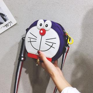 Doraemon mujeres Sling Bag divertido lindo lona bolsa redonda Crossbody hombro bolsa de mensajero Beg rentable (9)