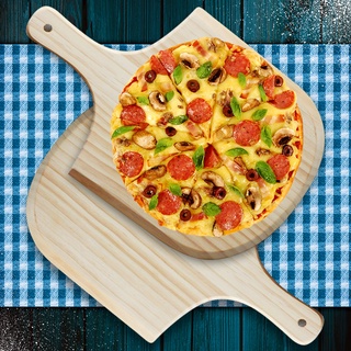 【BK】8/10/12/14inch Traditional Wooden Pizza Peel Homemade Cheese Board Kitchen Tool