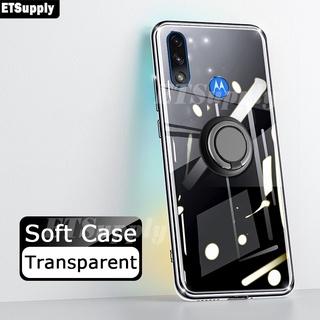 Funda transparente suave para Moto E7 Power soporte magnético soporte soporte magnético anillo de dedo transparente cubierta del teléfono para Motolora E7 Power