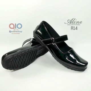 Hay mucho| Aline brillante negro Paskibra Pantofel zapatos brillante plano Paskibraka Paskib mujeres A14 Z5G