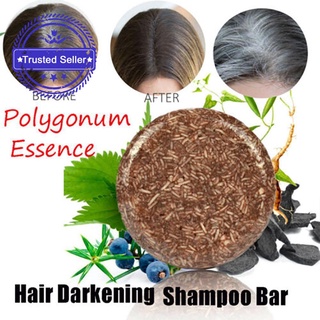 Polygonum Hair Darkening Champú Barra De Oscurecimiento Del Cabello Pelo Sólido Q4C0