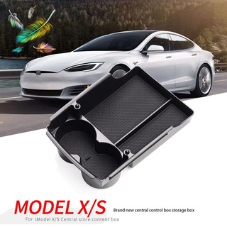 Caja de almacenamiento de reposabrazos Interior del coche para Tesla el S X 2016-2020