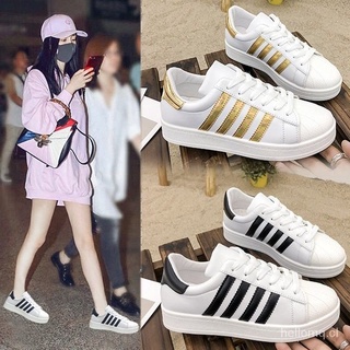 Zapatillas de deporte Adidas Superstar para mujer primavera y verano zapatillas blancas de estilo coreano de moda versátil ocio Harajuku zapatos blancos zapatos de mujer con punta de concha