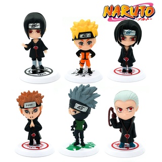 6 unids/Set de juguetes Naruto Uzumaki Naruto Uchiha Sasuke figura de acción caja ciega Anime modelo de PVC estatua juguetes coleccionables