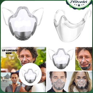 2 Pcs PC Visible Face Mask Transparent Face Protection Mouth Shield Covering