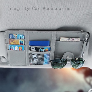 Integrity accesorios de coche multifuncional organizador de coche visera de sol bolsa de almacenamiento de gafas de sol titular de la tarjeta organizador de la tarjeta del coche estilo visera organizador
