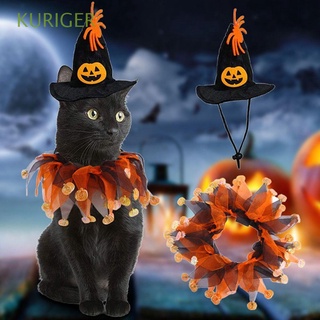 kuriger cráneo patrón gato disfraz araña web gato calabaza sombrero gato collar para gato perro halloween fiesta calabaza mascota suministros kawaii halloween cosplay mascota sombrero