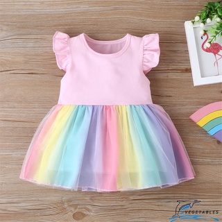 Zhy-cumpleaños tema niña arco iris vestido de bebé niñas vestido de fiesta desgaste