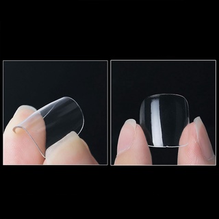 cubierta completa uñas del dedo del pie con diseño en forma cuadrada uñas acrílicas con estuche fácil operación de larga duración para bricolaje arte de uñas (8)