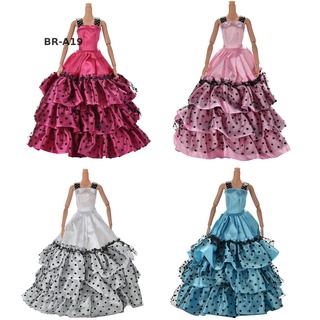 Vestido De novia br19 Para Barbies/falda De lunares/4 colores