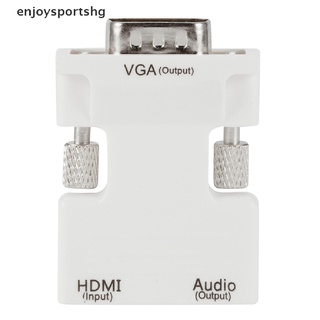 [enjoysportshg] convertidor hdmi hembra a vga macho/adaptador de audio compatible con salida de señal 1080p [caliente] (9)