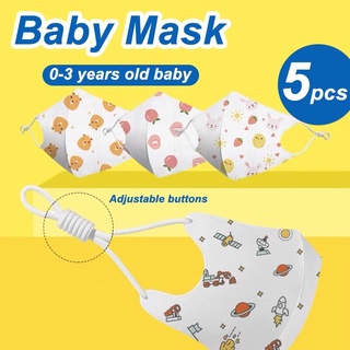 Máscara de bebé tridimensional de dibujos animados para niños y niñas de 0-3 años uustock 1PCS