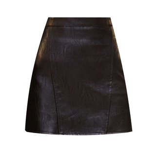 [Real spot shots] half skirt autumn and winter new short skirt side zipper one-step hip wrap skirt wash leather skirt a-line skirt women (5)