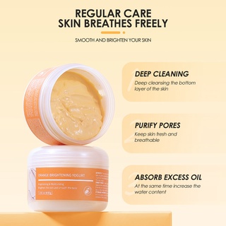 bansubu 80g yogurt máscara de barro no irritante reparación de la piel suministros de belleza calmante activo naranja yogur máscara para niña (7)
