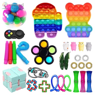 Sensory Fidget Toy Pack Push Bubble Pop Special Needs Fidget Toy Set Stress Relieve Toy Set for Kids Adults