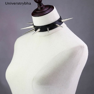 [Universtrybha] Metal Spike Rivets Rock Gothic Chokers PU Leather Stud Collar Choker Necklace Hot Sell