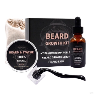 melao - kit de crecimiento de barba para crecimiento de barba, bálsamo derma