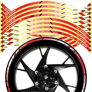 16 pzs calcomanías de rueda reflectantes de 17/18 pulgadas para motocicleta/Stickers/decoraciones de rueda para SUZUKI (1 juego para 2 ruedas)