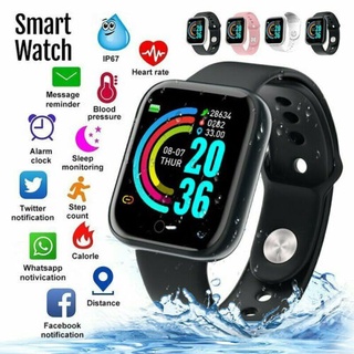 Y68s reloj inteligente rastreador de ejercicios/reloj inteligente a presión arterial Monitor de ritmo cardíaco impermeable Bluetooth [EN]