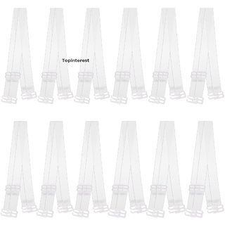 [topinterest] 12 pares de correas de sujetador transparentes invisibles antideslizantes ajustables de repuesto transparente.
