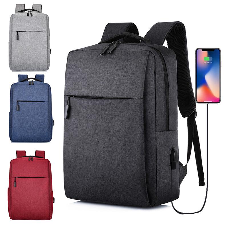 mochila nueva simple hombres y mujeres casual de negocios bolsa de ordenador usb interfaz de carga impermeable bolsa de viaje
