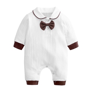 dialand _recién nacido bebé niño caballero traje pajarita mameluco mono ropa trajes