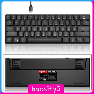 [baosity5] Teclado mecánico para juegos de 61 teclas USB-C portátil Bluetooth teclados para ordenador de oficina 2200mAh larga duración de la batería azul interruptor Anti-Ghosting teclas