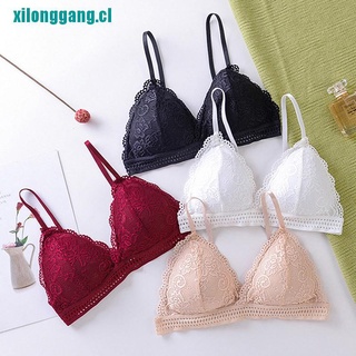 LONGANG French Style Bralette Seamless Deep V Lace Bra Wireless Underwear Sexy Lingerie
